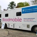 The bloodmobile can hold up to five donors at a time. 