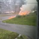 Fire along road.