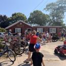 Residents gather at the association's clubhouse.