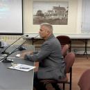 State Rep. John Gaskey (R-Carver) speaks at the meeting. Photo by Christian Uva