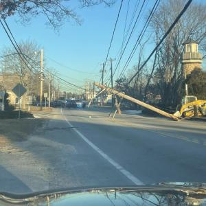 The pole across Route 28, Cranberry Highway at the gateway. Photo source: Wareham Police Department