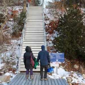 The decorating and snow clearing took staff three hours.