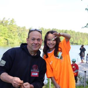 John Murphy, left, and Lily Alexander, right with a fish. Photos by Nick Mossman