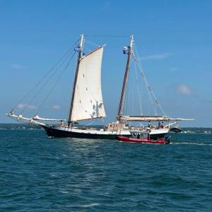 Wareham Fire assists a tall ship making its way through the Cape Cod Canal. Source: Wareham Fire Department
