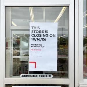 The sign posted on the Wareham Crossing Staples door. Photo by Christian Uva