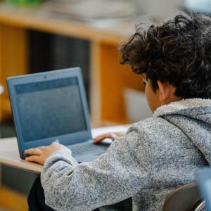 A Massachusetts student takes the MCAS online. Photo source: Department of Elementary and Secondary Education