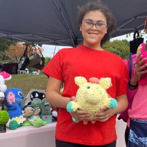  Zakia Paschal, owner of Kia's Crochet Creations, sold her handmade animals. 