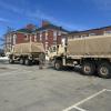 National Guard trucks outside the Multi-Service center. Photos source: Calib LaRue.