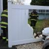 Firefighters work to quell what is left of the fire. Photos by Brandy Muz