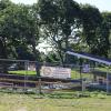 Barriers at the Onset Bandshell at 8:45 a.m. on Wednesday, Aug. 5, which are expected to be taken town later in the day. Photo by Nick Mossman