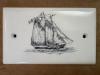 Scrimshaw ship by Tina DeVilliers for the Sippican Historical Society activity on July 7