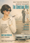 The image is of a poster featuring a woman who looks like Jackie Kennedy, a couple in the background and a very stylish convertible from the 1960's. It is in an illustrative style 